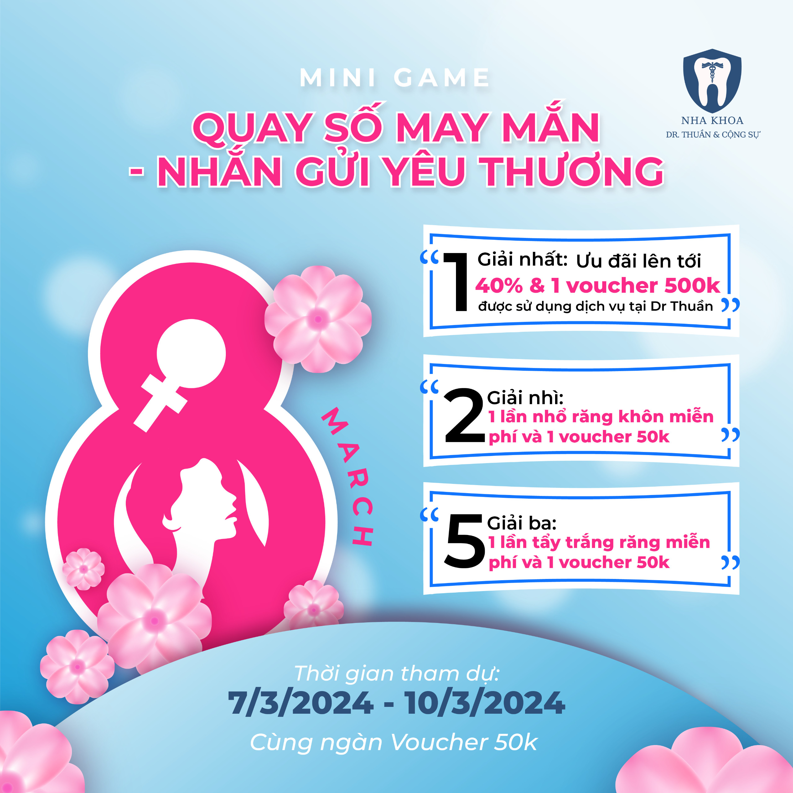 Nha khoa dr Thuần chúc mừng  mong 8 thang 3